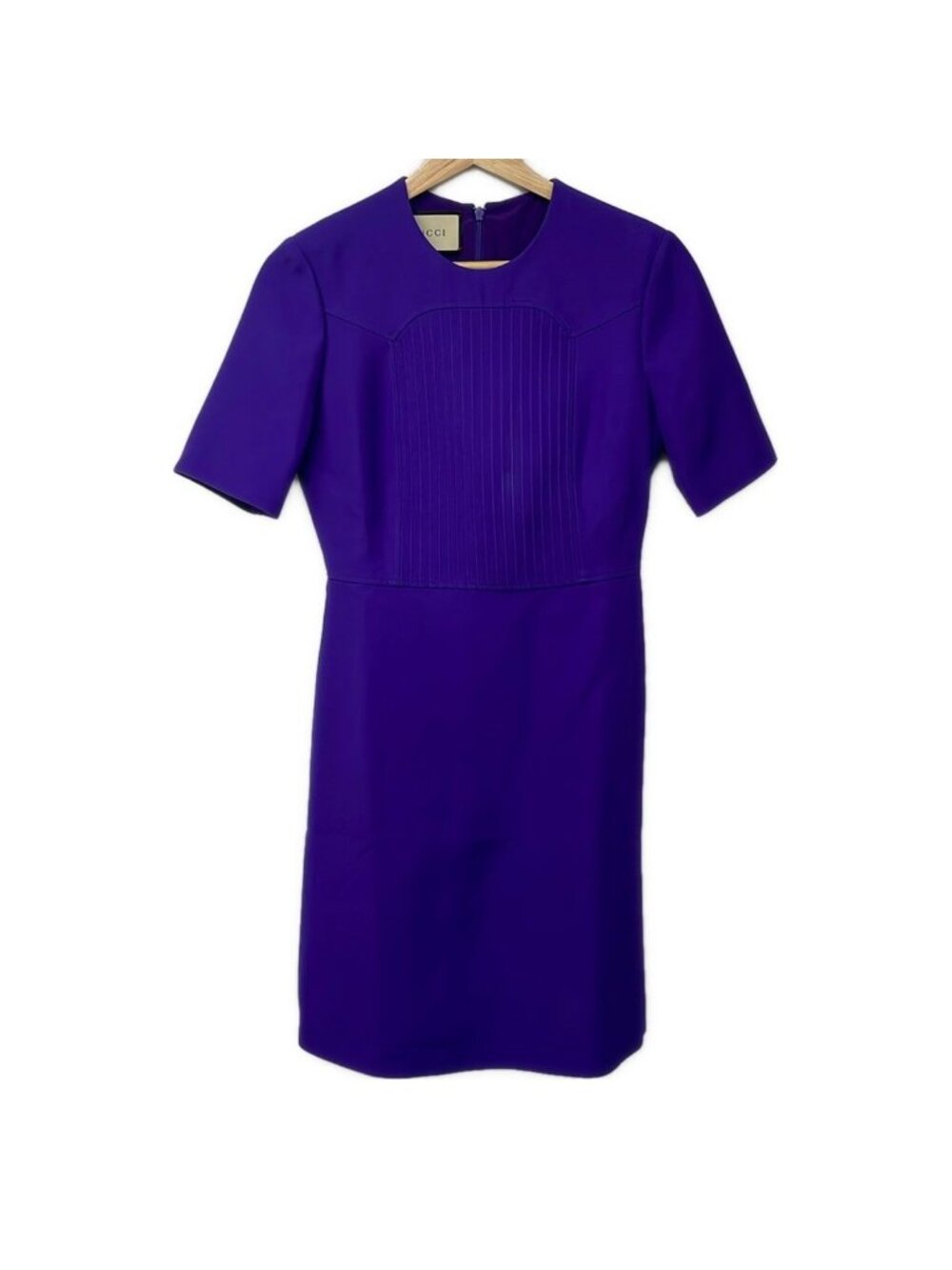 Gucci Dress Purple Crew Neck Short Sleeve Knee-length Silk Blend